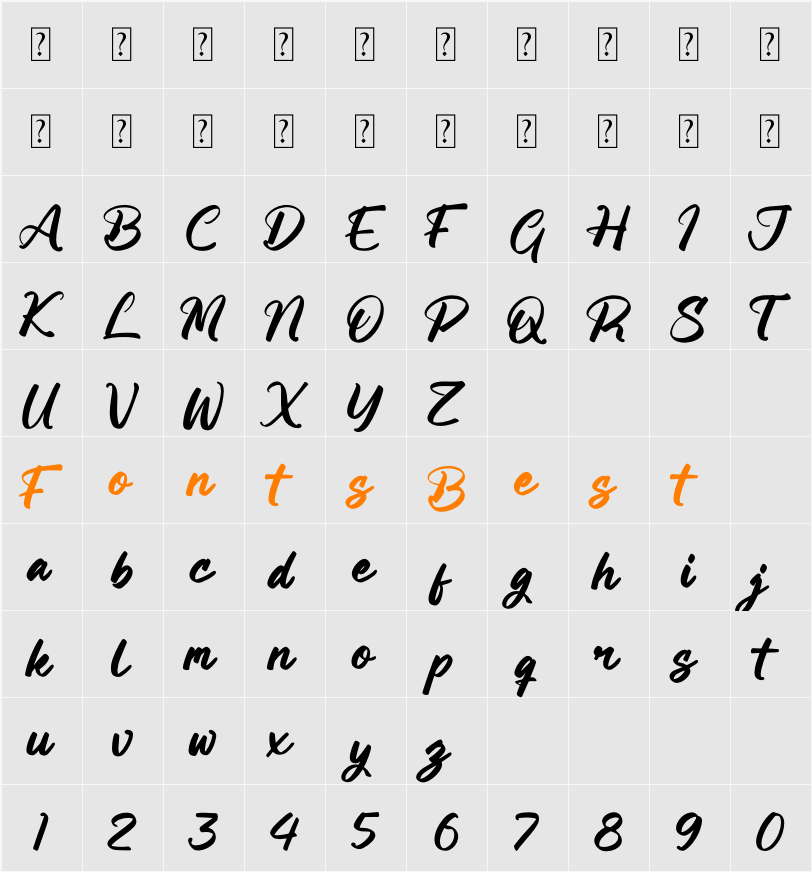 Halbert Character Map