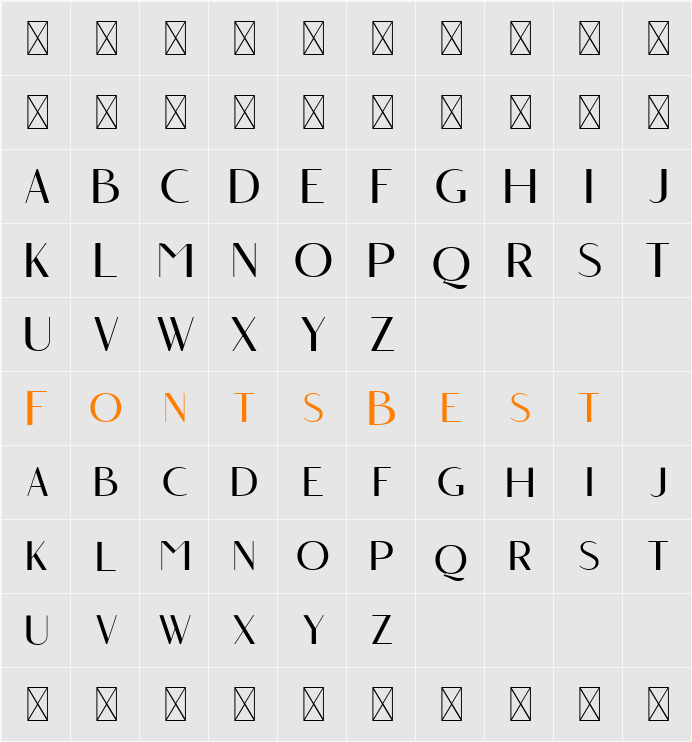 Angelic Bonques Free Sans Character Map