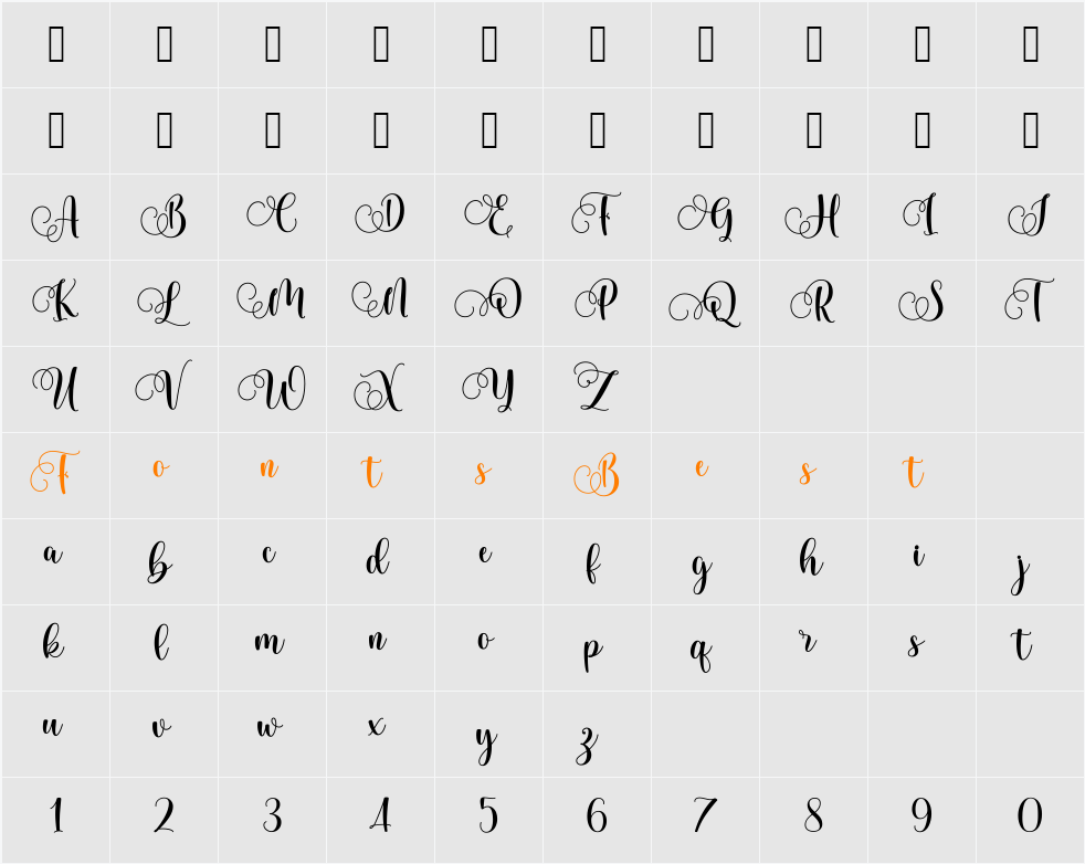 Hungrily_DEMO Character Map