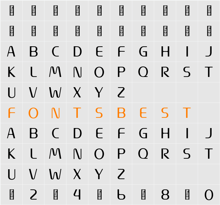 Apestron Trial Version Character Map