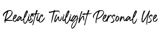 Realistic Twilight Personal Use Font Image
