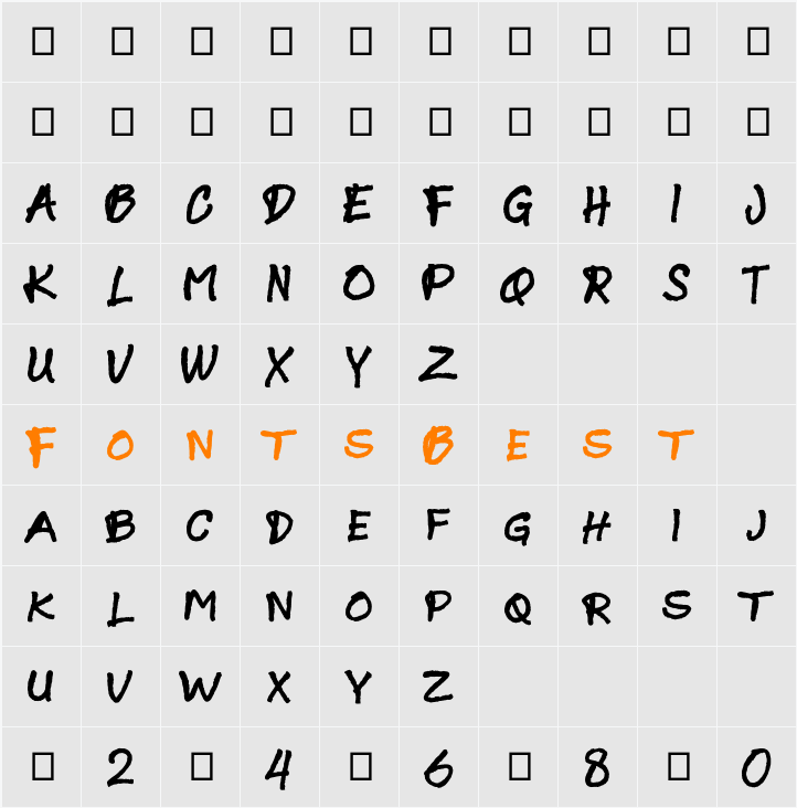 CreamyCookies Character Map