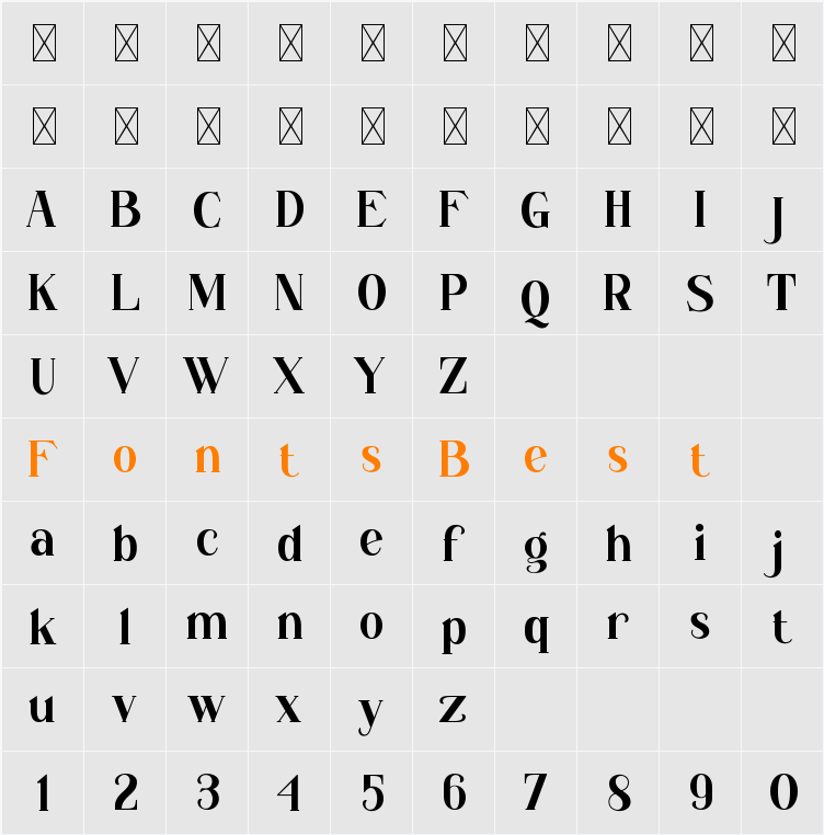 Borisna Character Map
