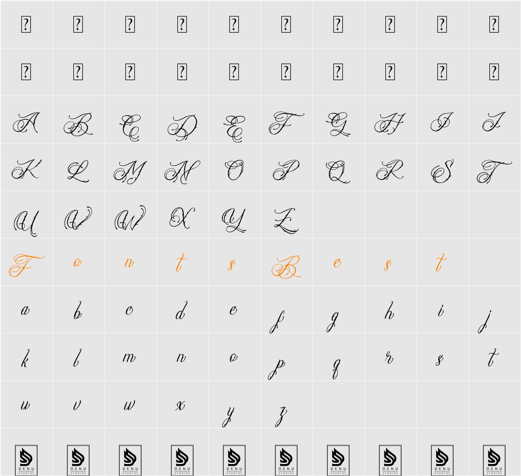Bliamer Character Map