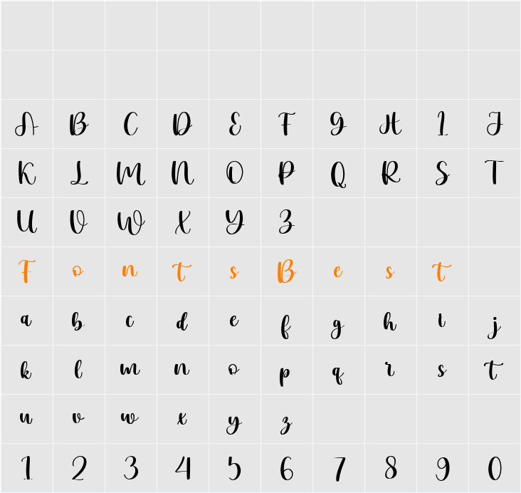 Hanale Character Map