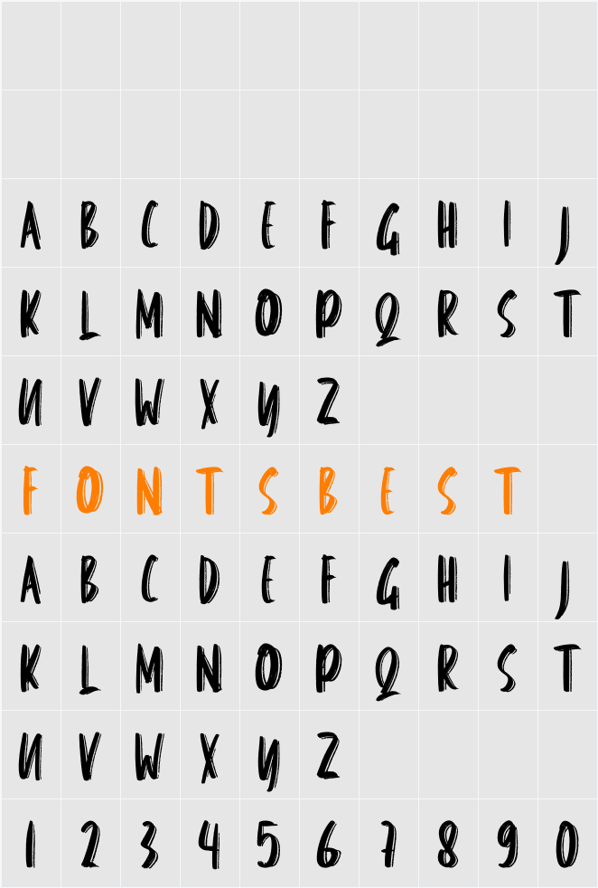 Brusqe Character Map