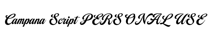 Campana Script PERSONAL USE Font Image