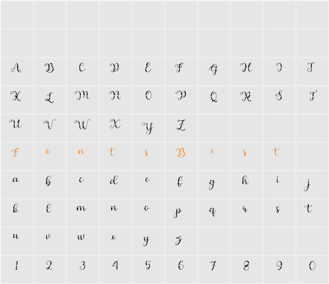 Andrila bonus Character Map