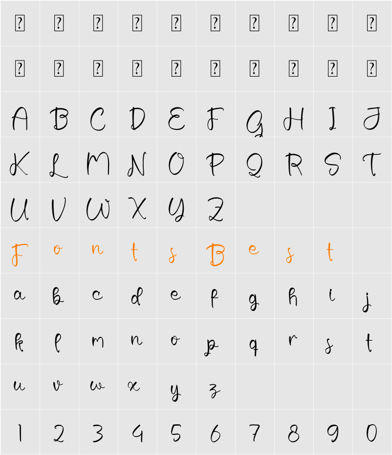 Gatelyne Character Map