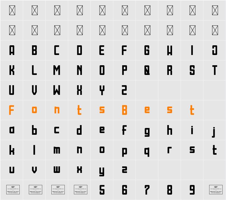 Blooms Character Map
