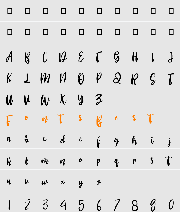 Bucky Character Map