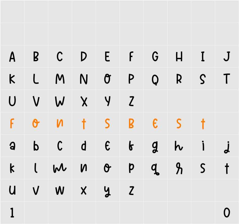Baby Bloom - Personal Use Character Map