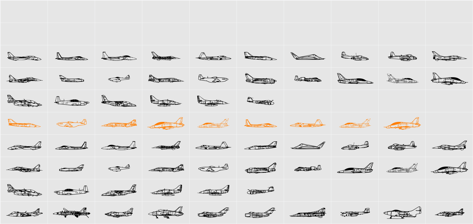 Air Force II Character Map