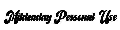 Mildenday Personal Use Font Image
