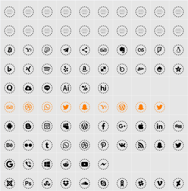Type Icons Color Character Map