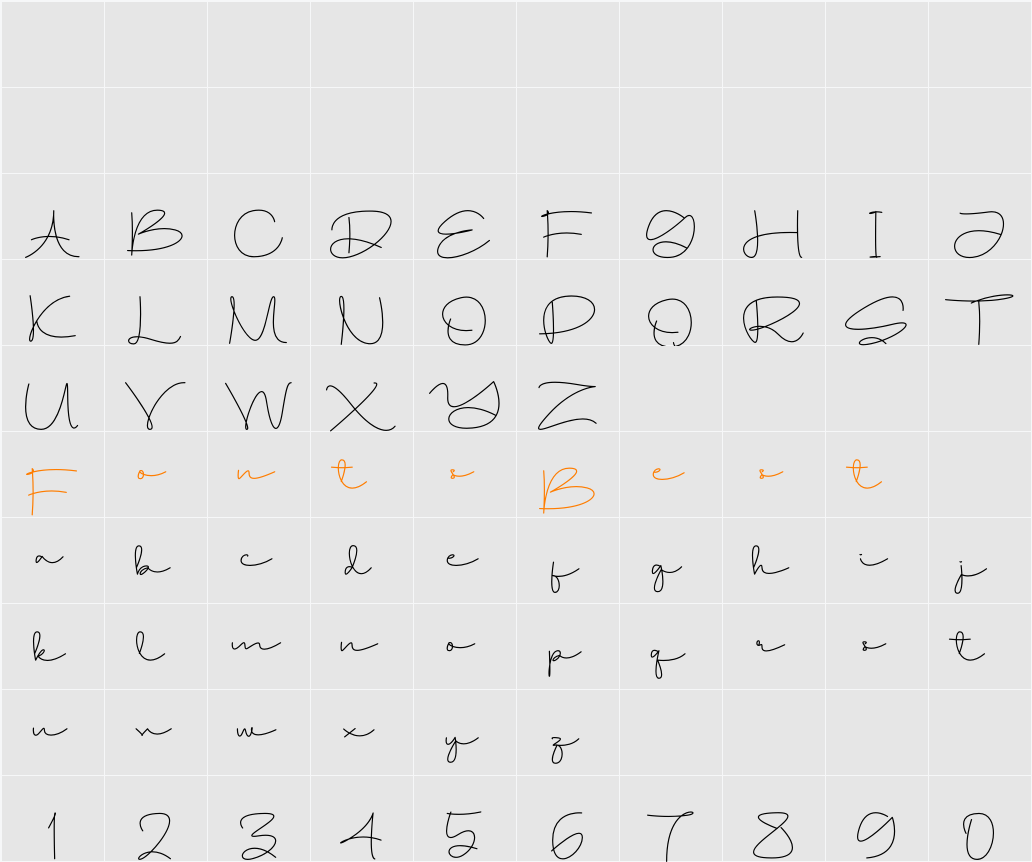 Gamore Character Map