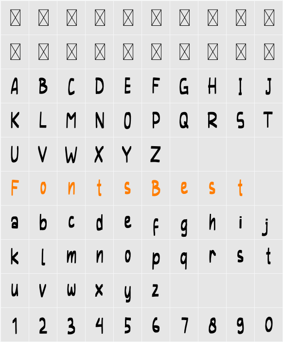 JACKLO Character Map