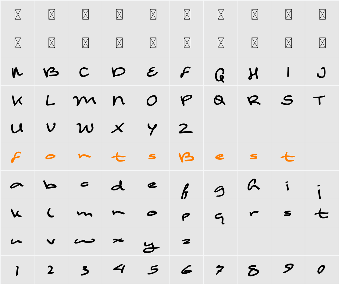 Amanah Character Map
