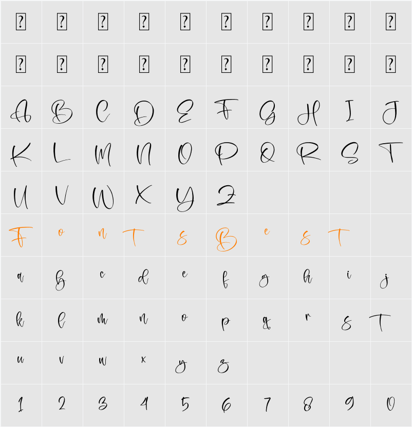 Anettalia Bright Character Map