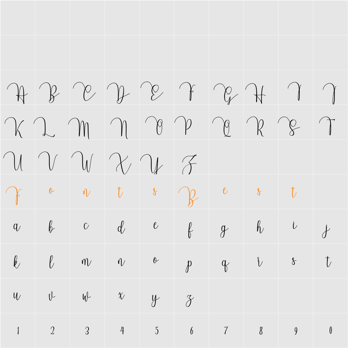 Almonds Character Map