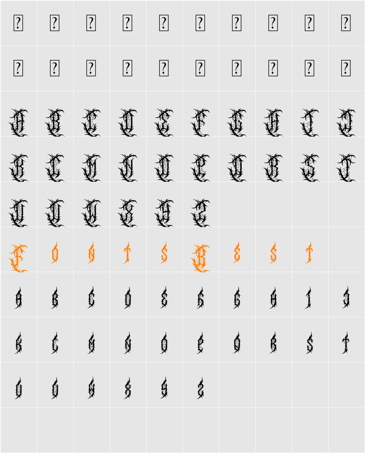 Daemonize Evils Character Map