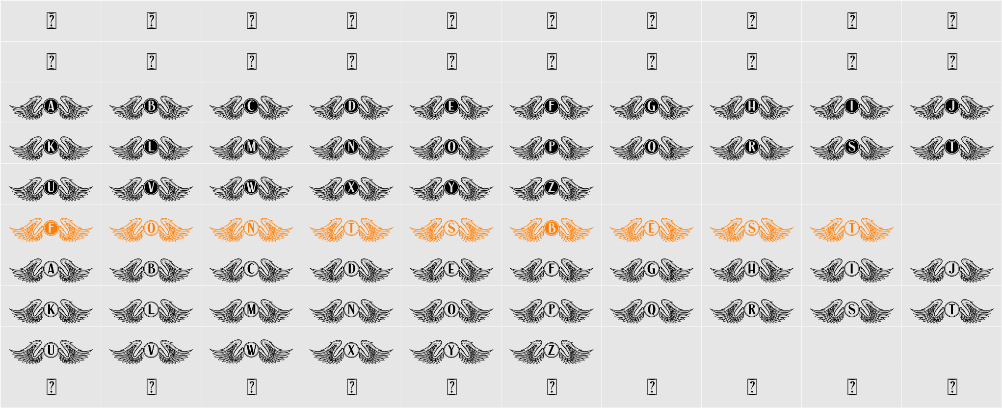 Vleugel Monogram Character Map