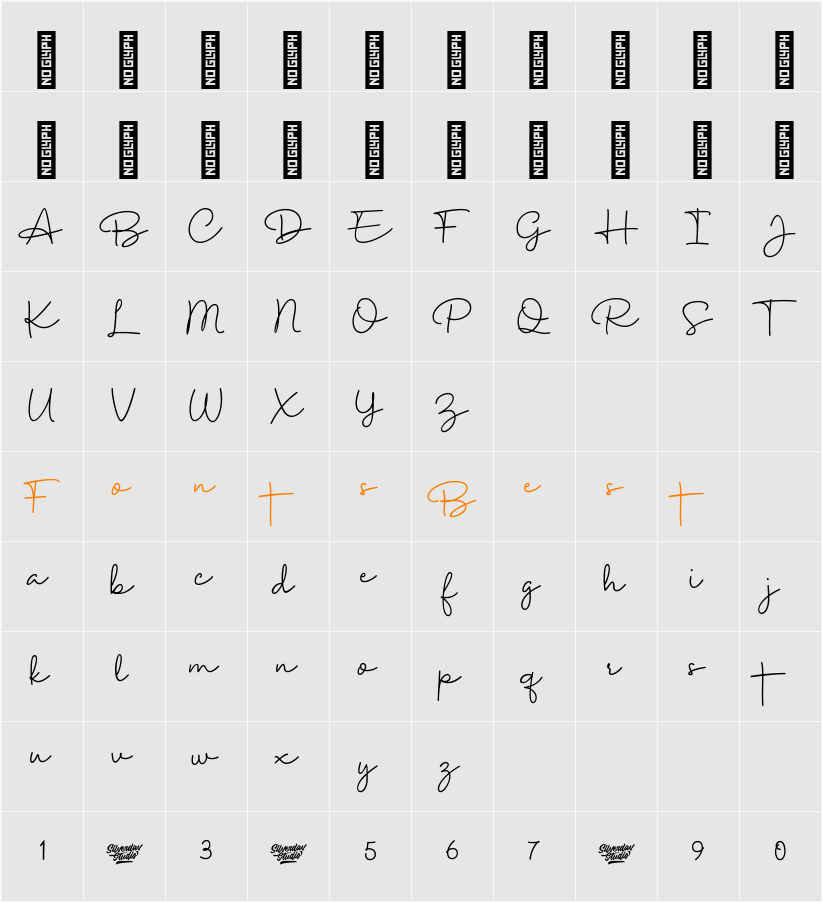 Simphony Cinta Character Map