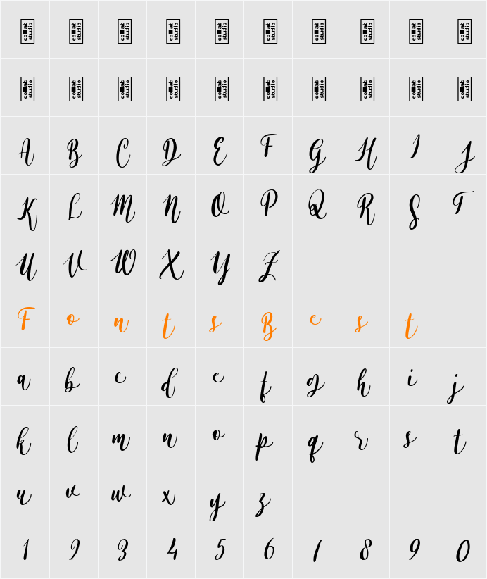 Alyssa Calligraphy Character Map
