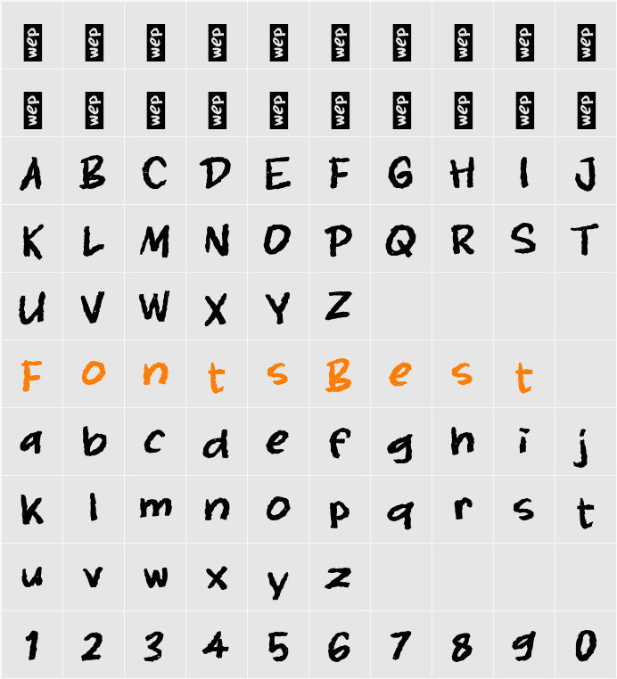 K Kreasi Character Map