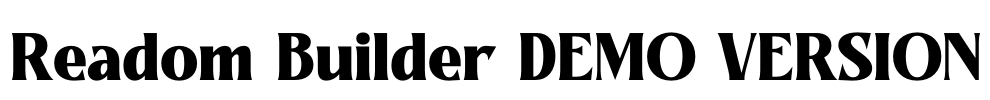 Readom Builder DEMO VERSION Font Image