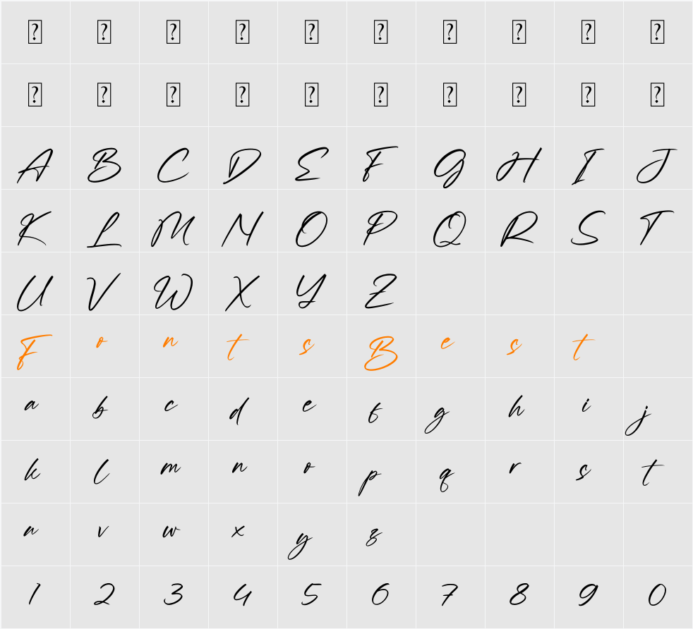 Estellothy Character Map