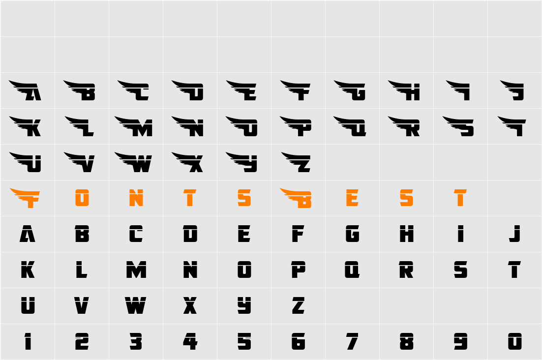 American Kestrel Straight Laser Character Map