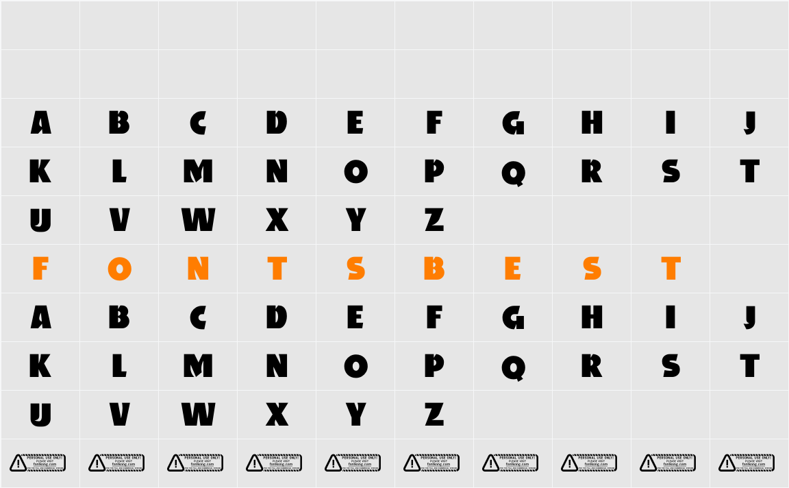Brickgold PERSONAL USE ONLY! Character Map