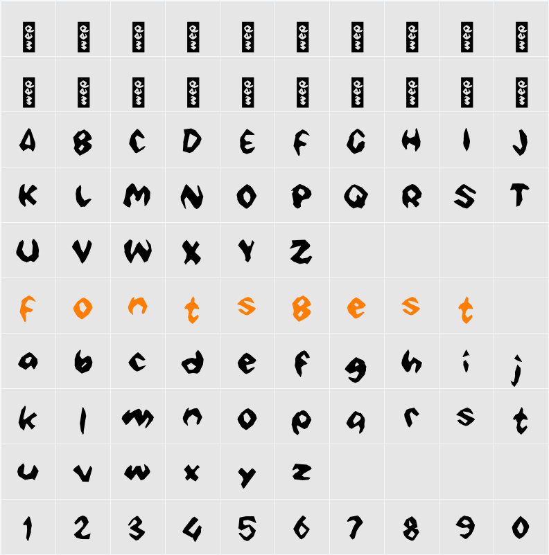 M Mejawa Character Map
