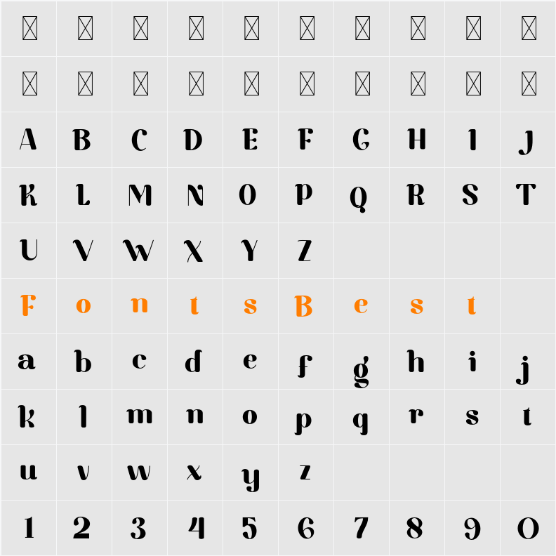 Gacko Character Map