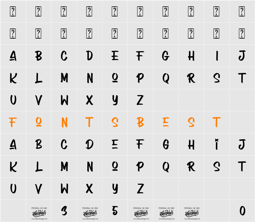 Arcinoll Character Map