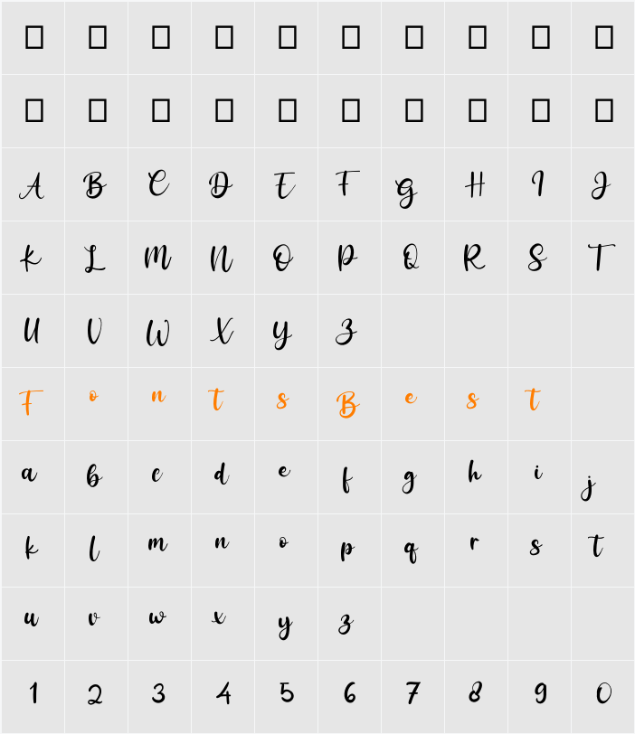 Antoinete Character Map