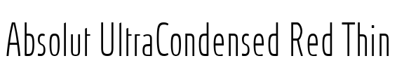 Absolut UltraCondensed Red Thin Font Image