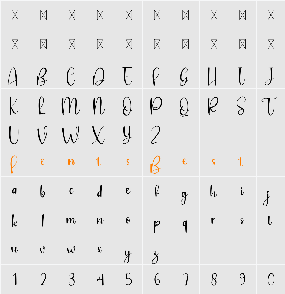 Rain Rumble Character Map