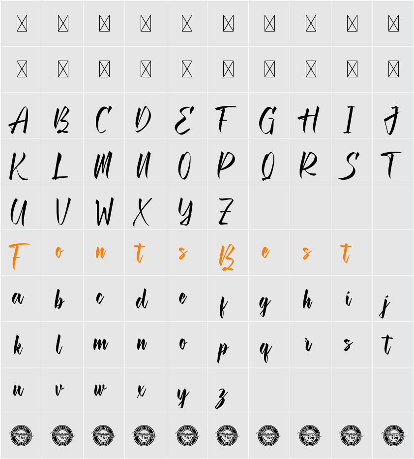 Blethers Demo Character Map