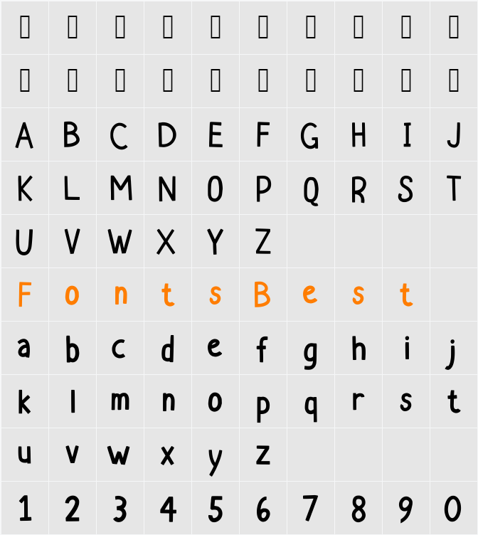 AlmostBold Character Map
