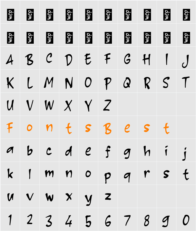 K Kamituwo Character Map