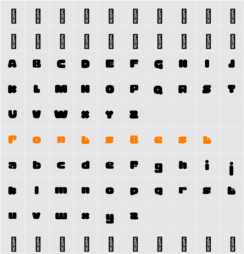 Retro Gexay - Demo Version Character Map