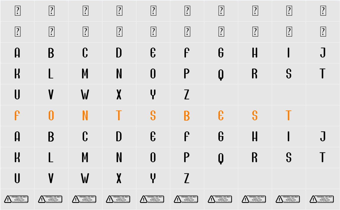 Pearce PERSONAL USE ONLY! Character Map