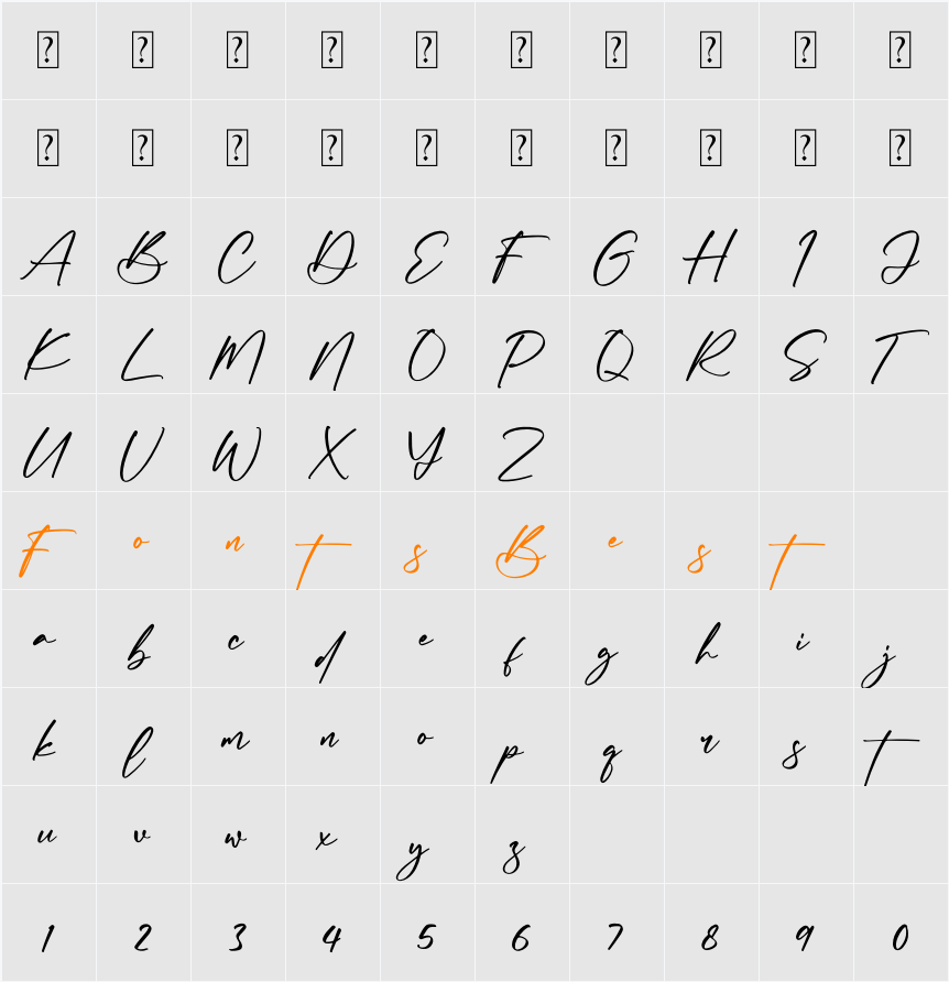 Abigaila Signature Character Map