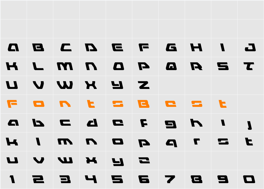 Furian Leftalic Character Map