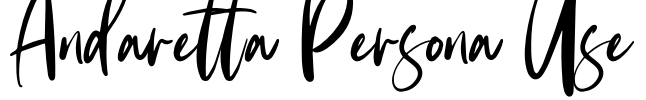 Andaretta Persona Use Font Image