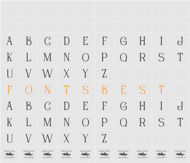 Timesky Personal Use Character Map