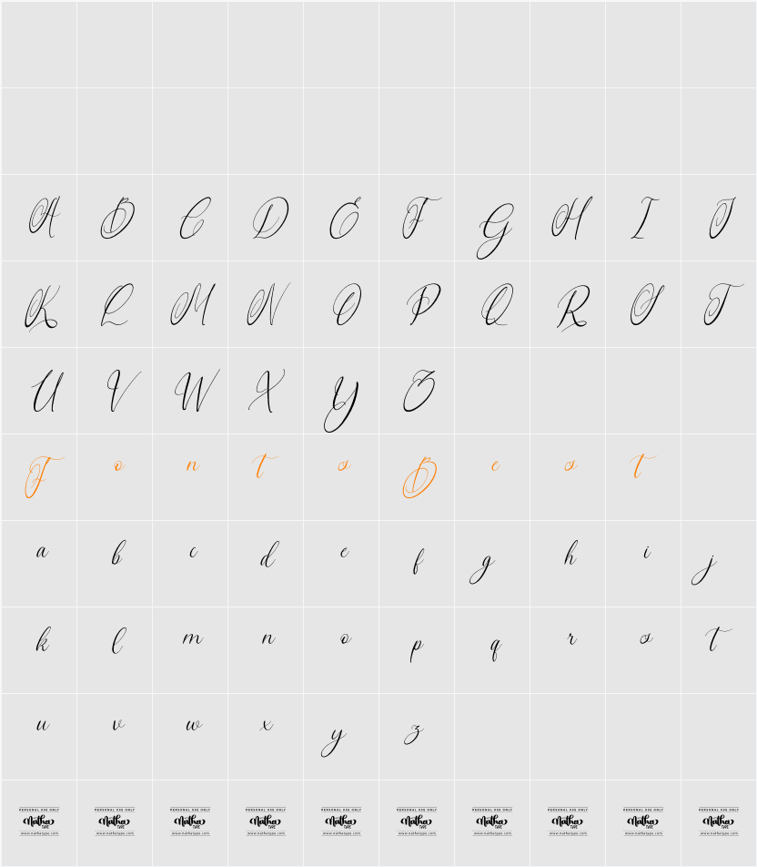 Elegise Personal Use Character Map