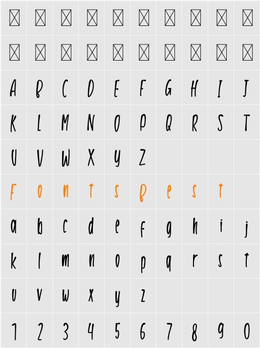 FLOWHITE Demo Character Map